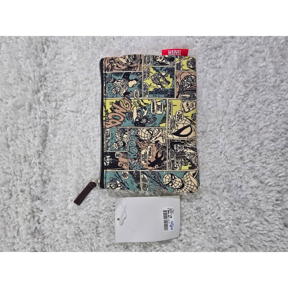 Marvel Spider-Man Comic Panel Canvas Zipper Pouch Universal Studios Japan New